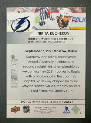 2021-22 Upper Deck Nikita Kucherov Day with the Cup #DC-2 back
